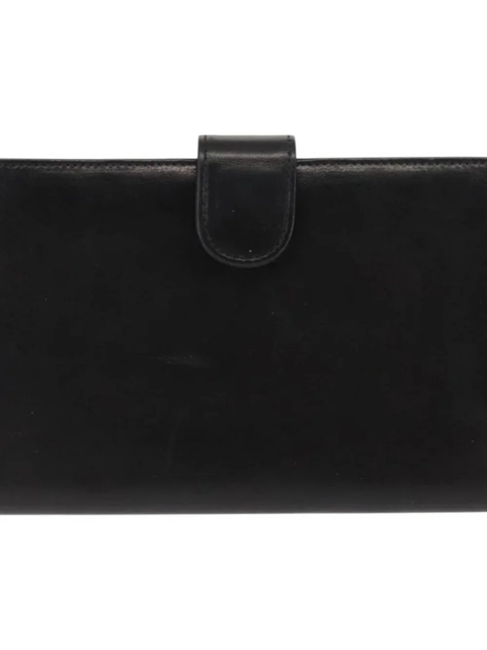 CHANEL Long Wallet Lamb Skin Black CC Auth am9206